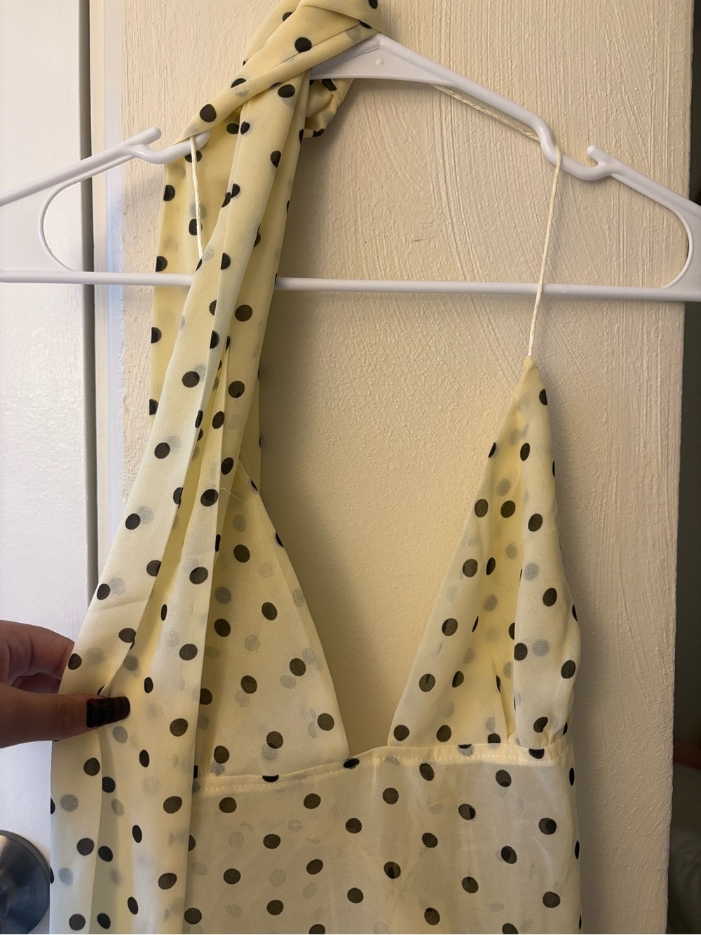 Fashion Nova Yellow Polka Dot Halter Camisole